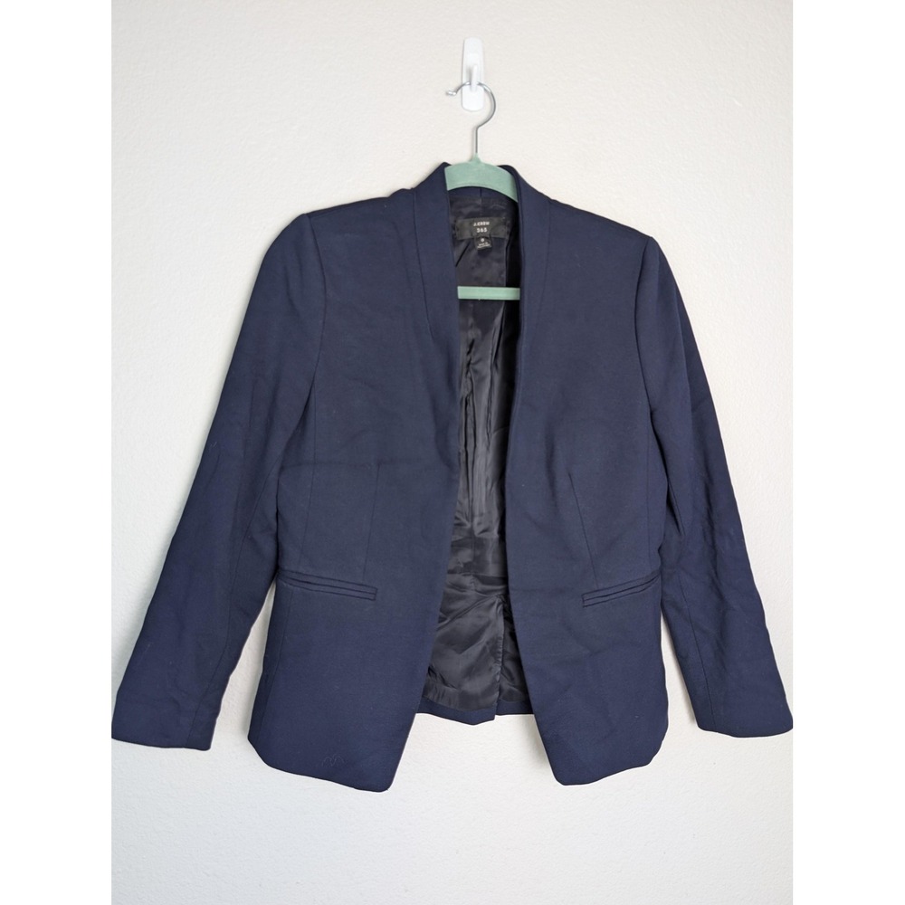 J.CREW‎ 365 Blazer Womens 8 Blue Viscose Polyester Spandex Tailored Twill Lined